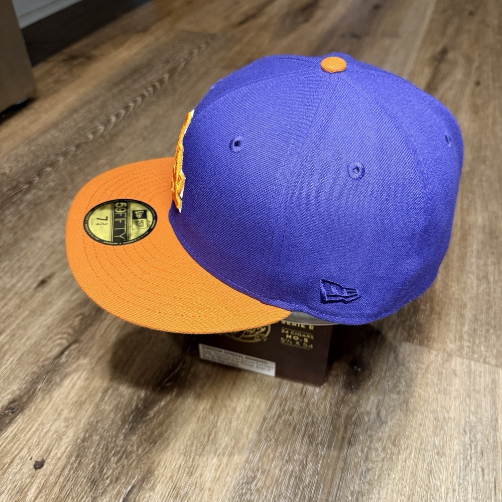 Hat Club Los Angeles Dogers New Era Cap 7 3/4 Purple‎ Orange 40th Side Patch - Picture 4 of 7